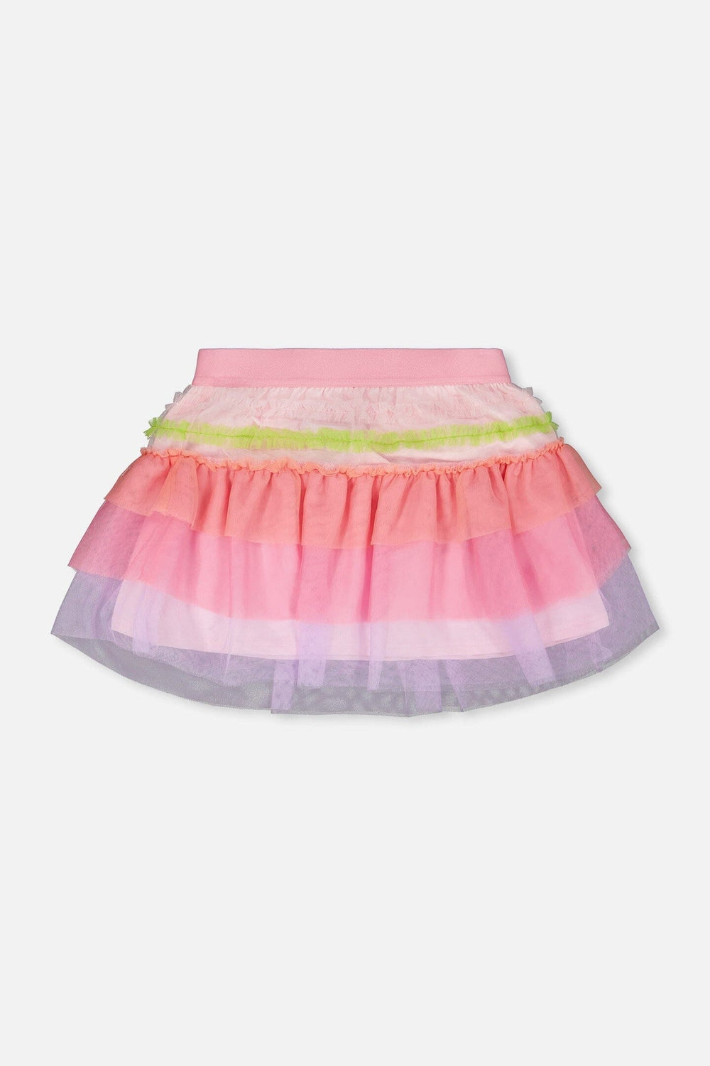 Mesh Skirt With Multicolor Frills