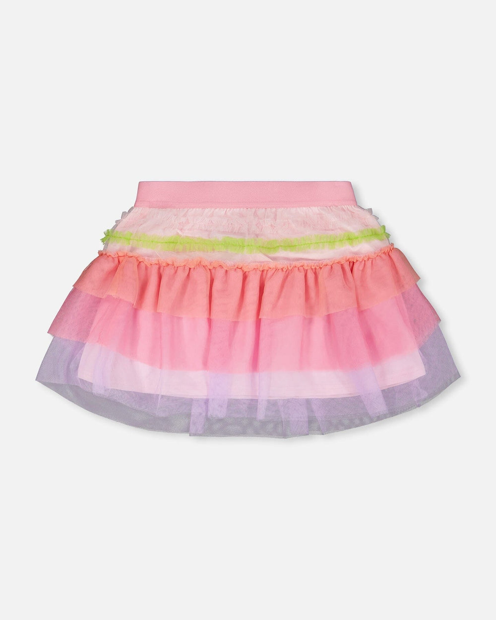 Jupe en maille avec volants multicolores