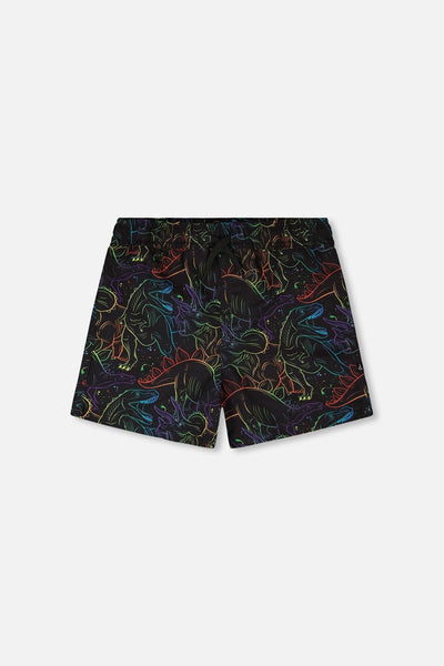 Swim Trunks Black Dinosaur Print
