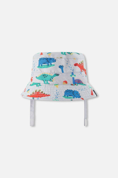 Chapeau de plage en polyester recyclé, imprimé dinosaure bleu bébé