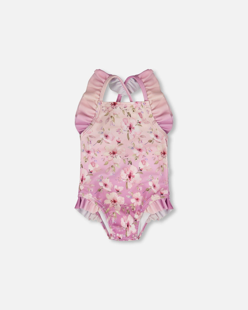 Maillot de bain une pièce pour bébé et tout-petit imprimé fleurs violettes