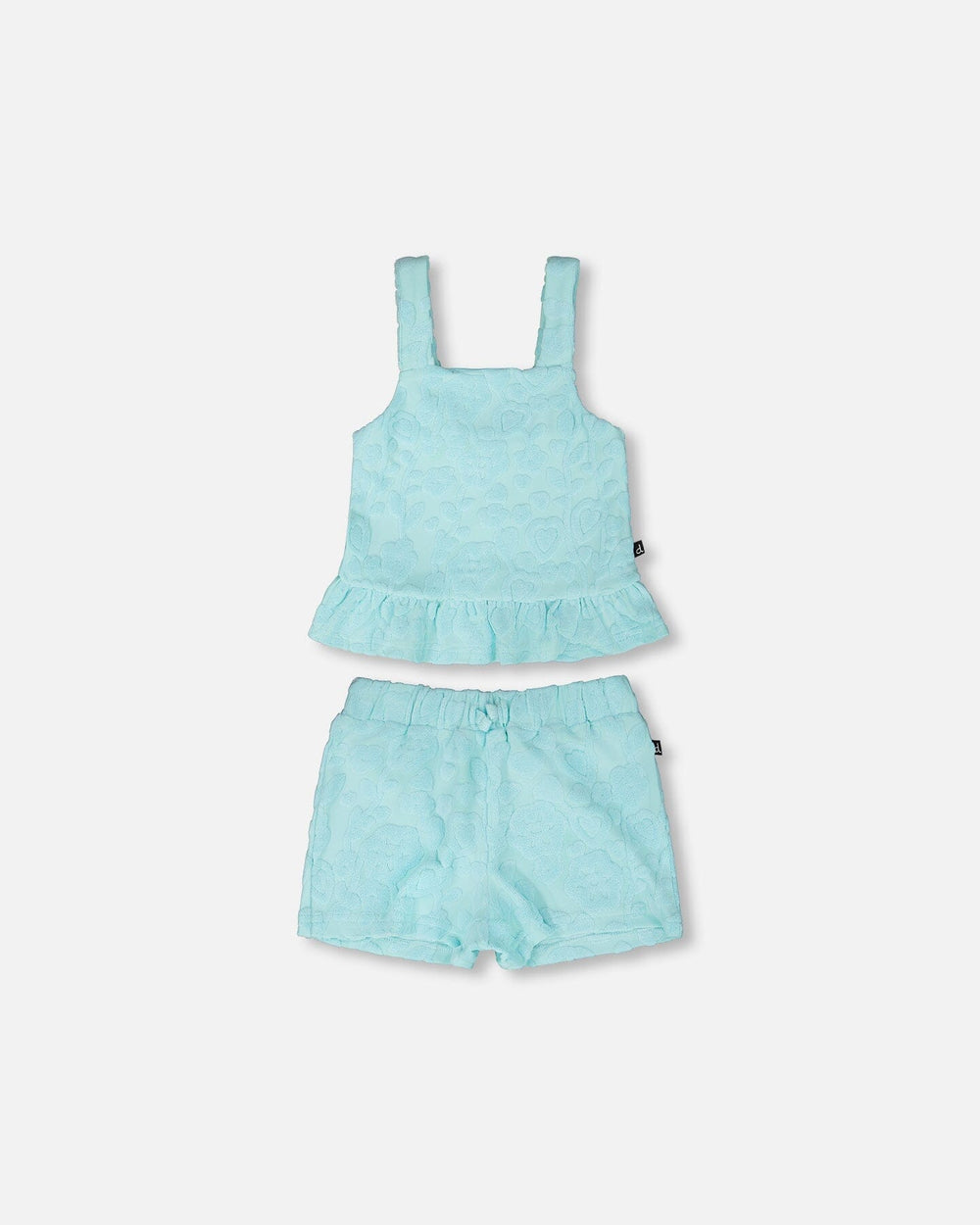 Ensemble short et débardeur en tissu éponge bleu clair