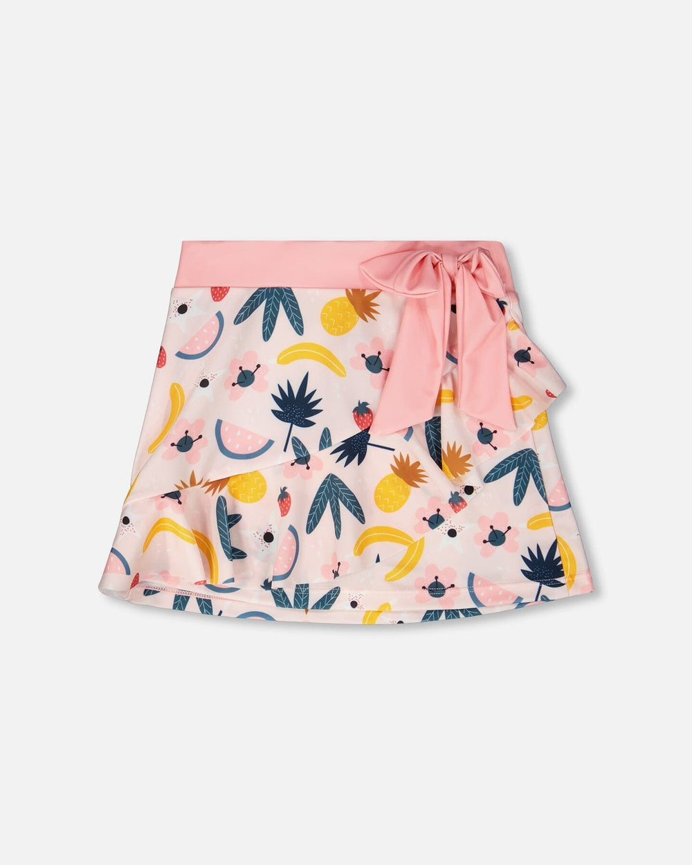 Beach Skirt Cover-Up Pink Printed Fruits
