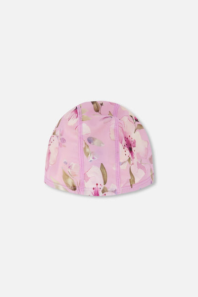 Swim Cap Purple Flower Print