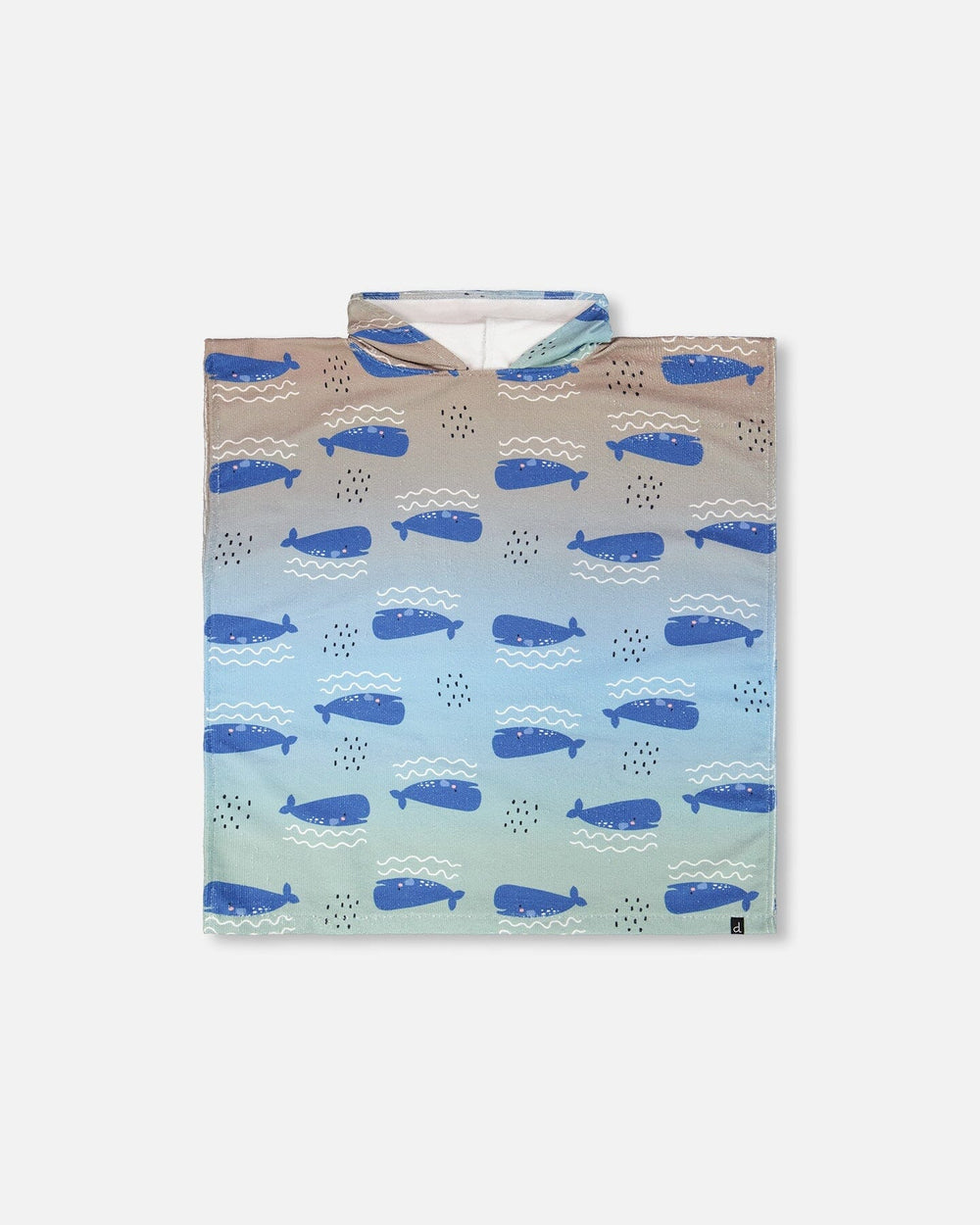 Serviette de plage à capuche Imprimé Baleine Bleue