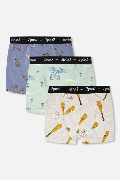 Lot de 3 boxers imprimés en coton biologique
