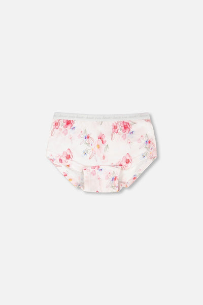 Culotte garçonne en coton biologique imprimé fleurs roses