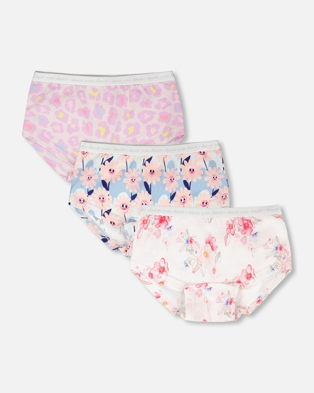 Lot de 3 shortys imprimés en coton biologique