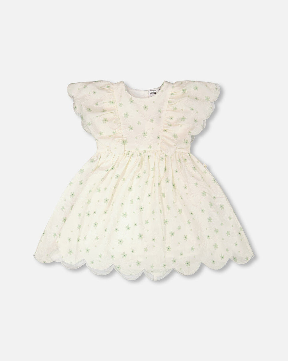 Robe Jacquard Fleurs Imprimées Blanches