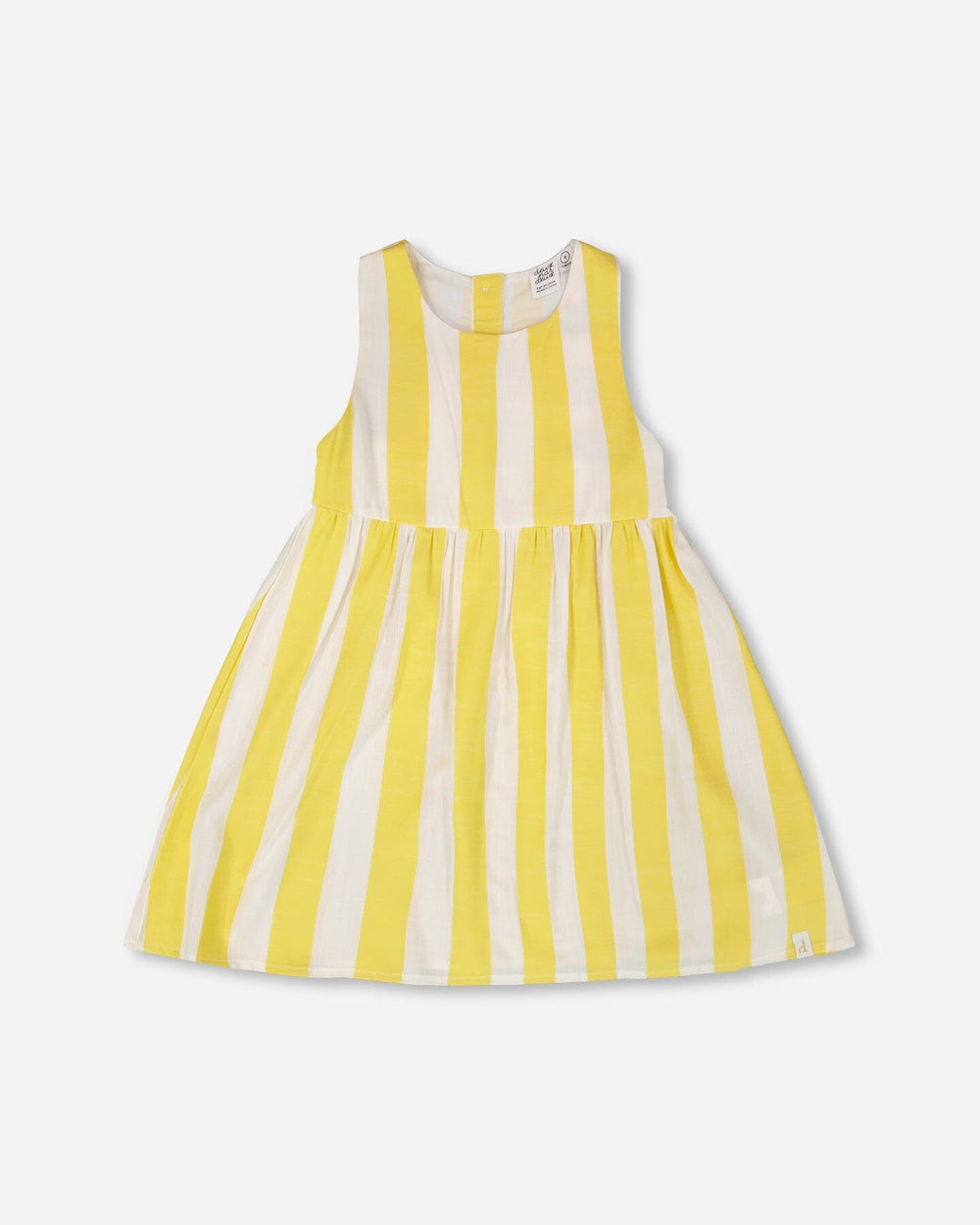Robe sans manches à rayures blanches et jaunes
