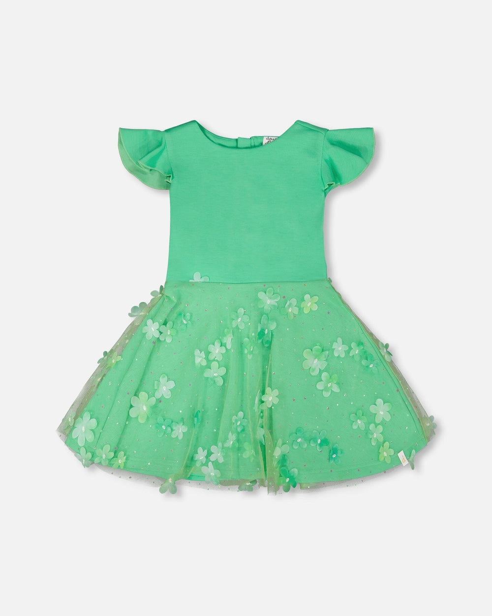 Robe bi-matière vert menthe vif