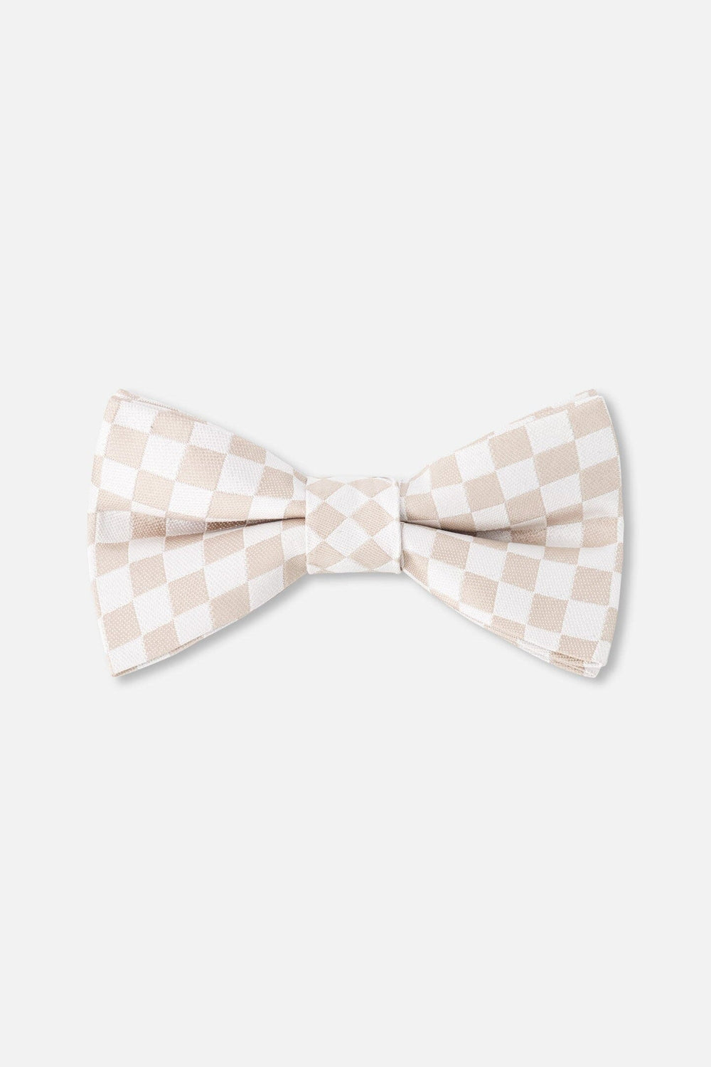Bow Tie White And Sand Check
