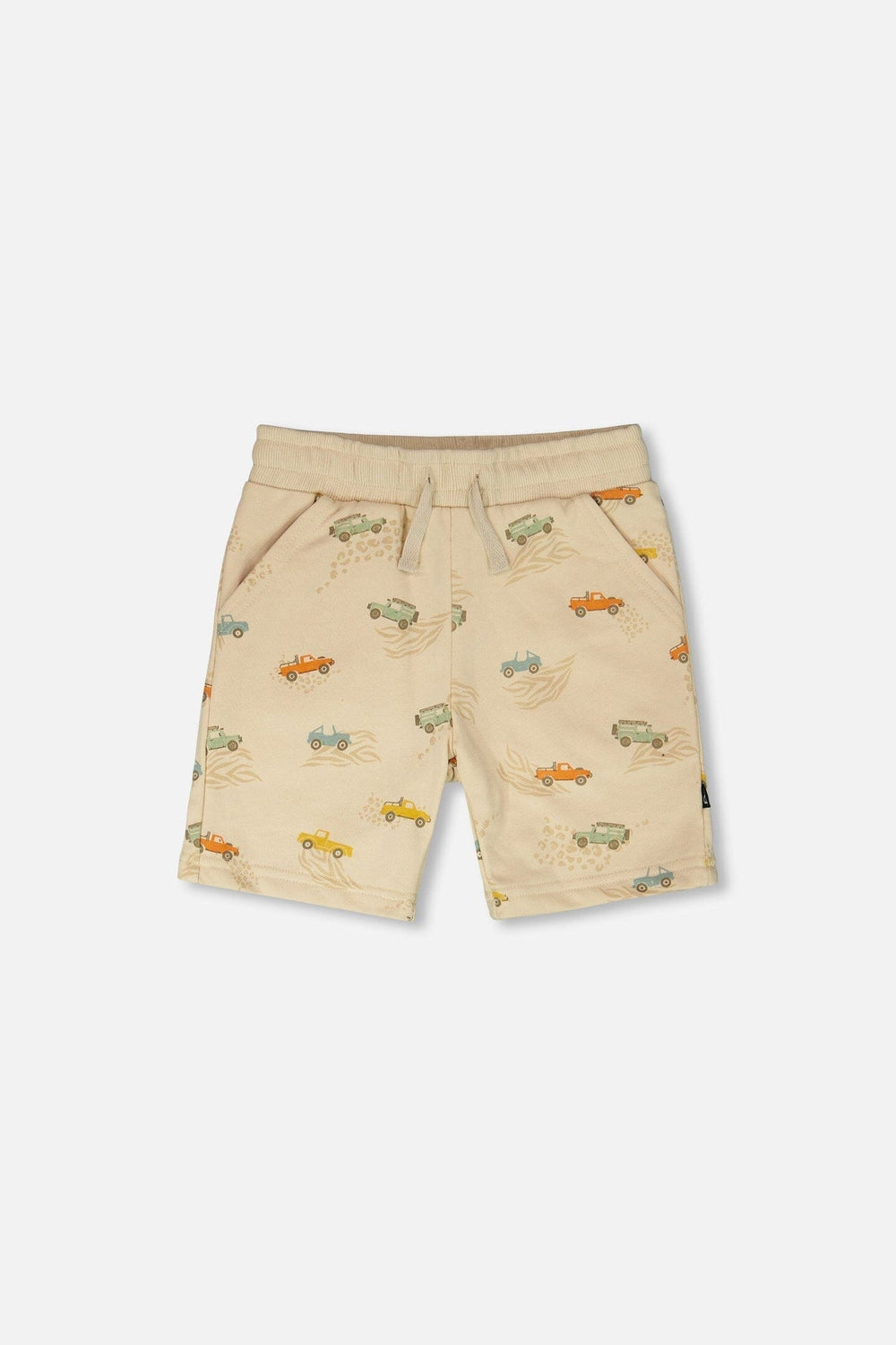 French Terry Shorts Beige Jeep Print