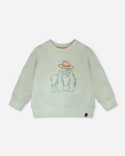 Sweat-shirt en molleton vert menthe