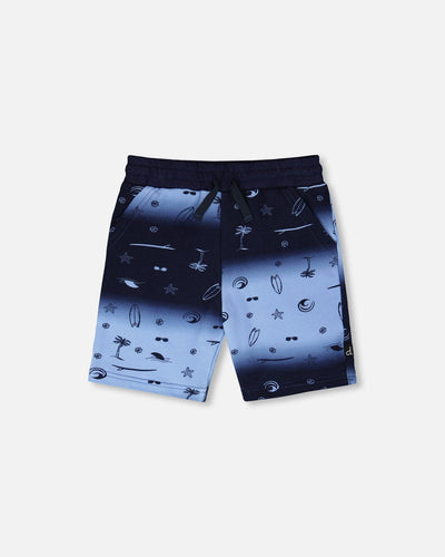 French Terry Shorts Blue Gradient