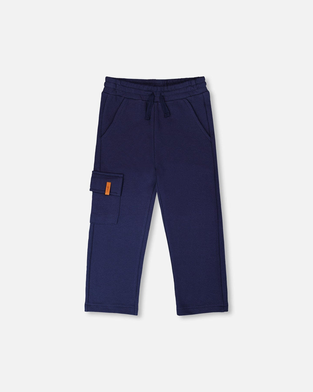 French Terry Sweatpants With Cargo Pocket Dark Blue — Deux par Deux