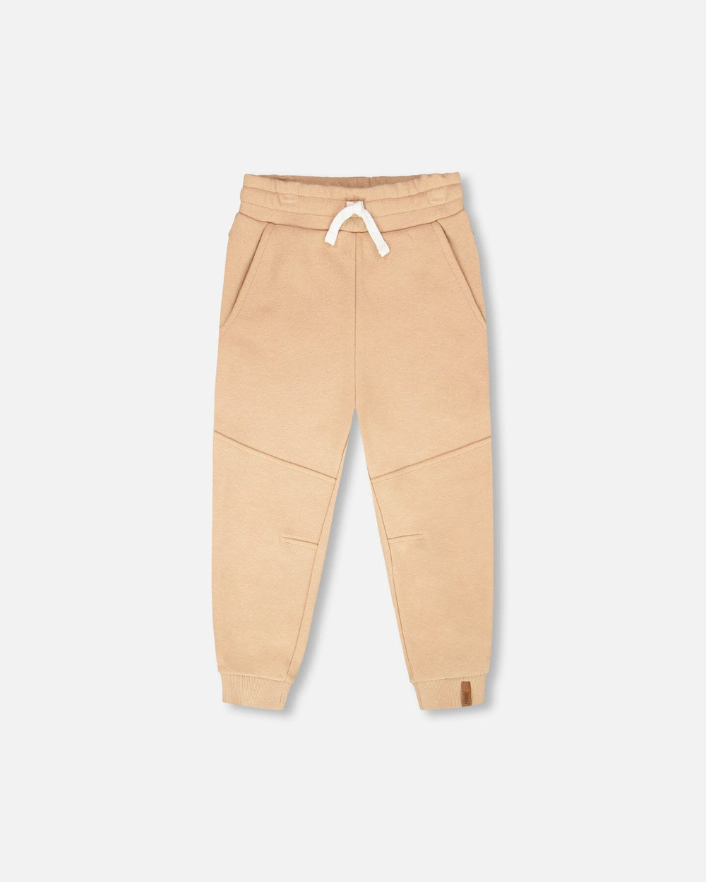 Pantalon de jogging en molleton à coutures croisées Beige