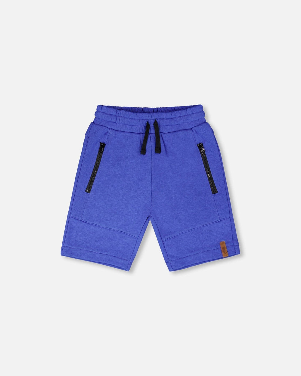 Short en molleton à coutures croisées bleu roi