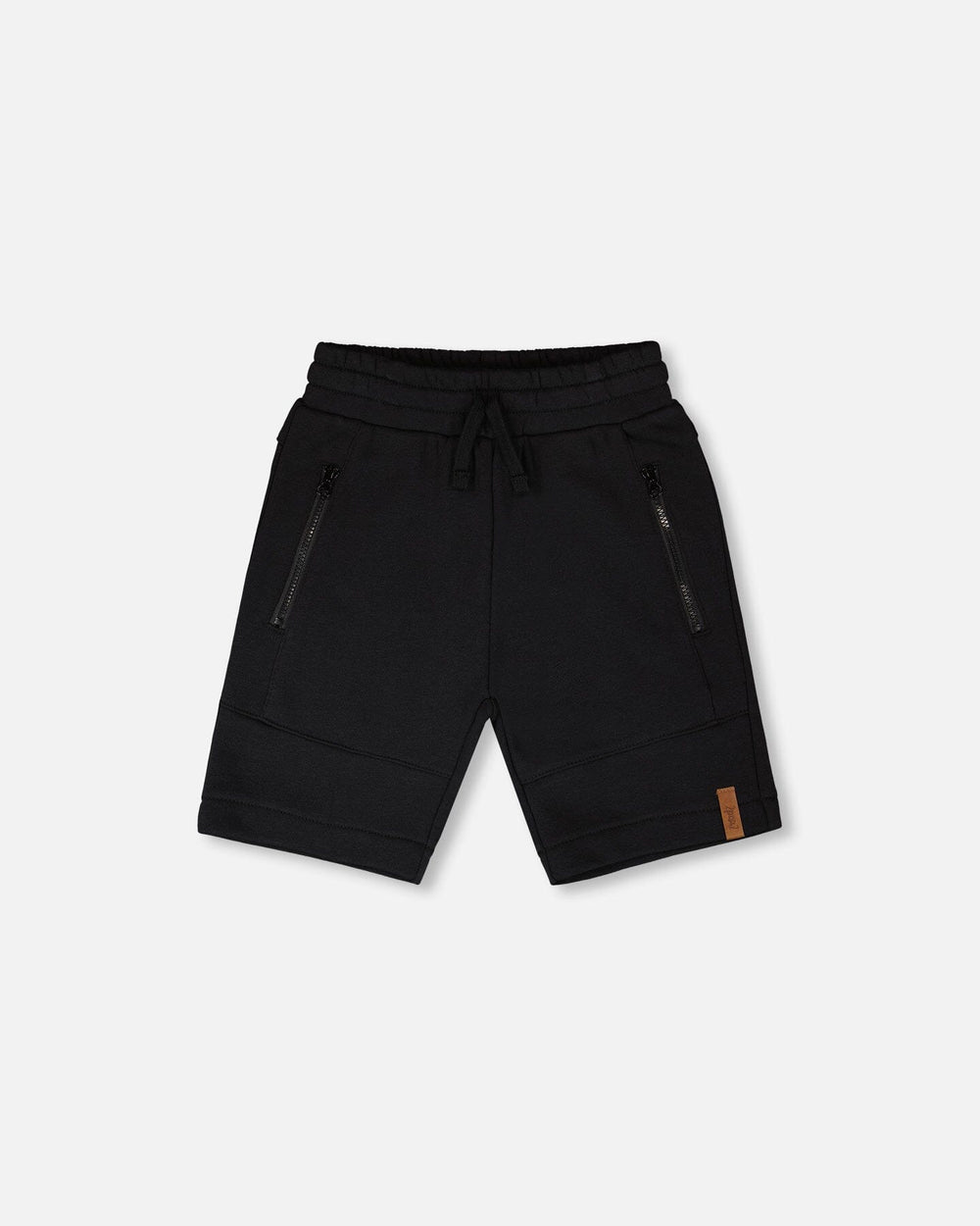 Short molletonné en French Terry avec coutures croisées noir