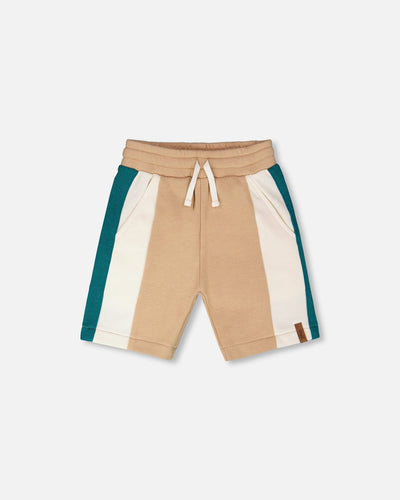 Sporty French Terry Shorts Beige