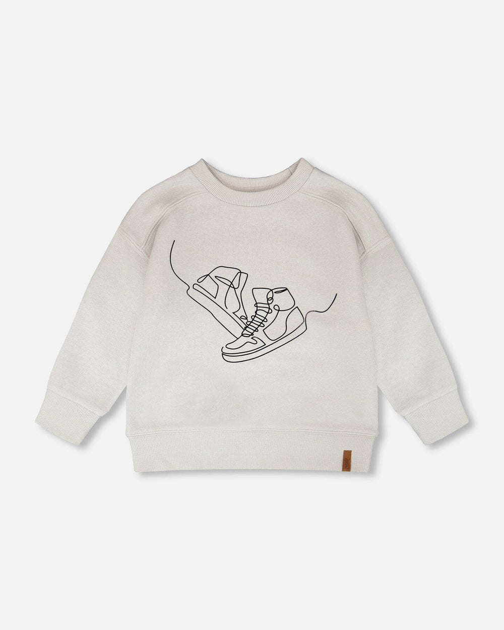 Sweat-shirt en molleton bouclette gris pâle