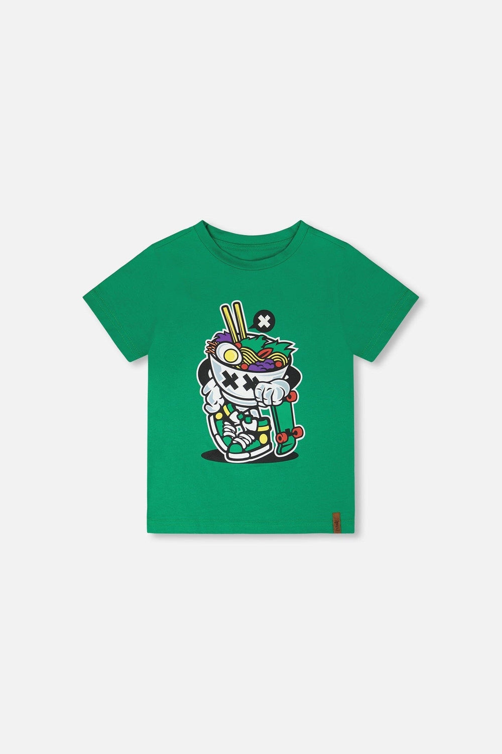T-shirt en jersey de coton biologique imprimé vert
