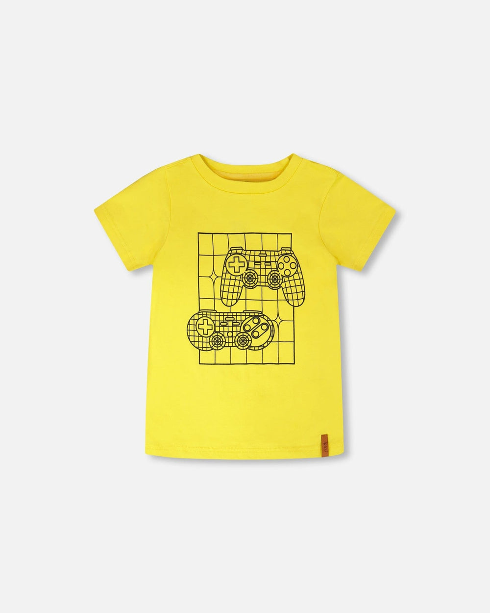 T-shirt en jersey de coton biologique avec imprimé gamer Jaune