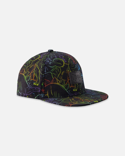 Casquette imprimé dinosaure noir