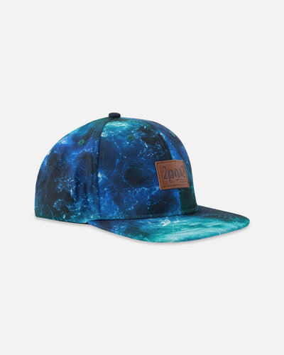 Casquette imprimée vagues bleues