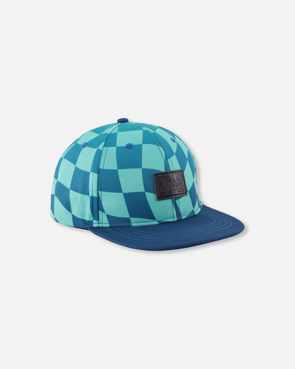 Casquette à carreaux imprimés turquoise