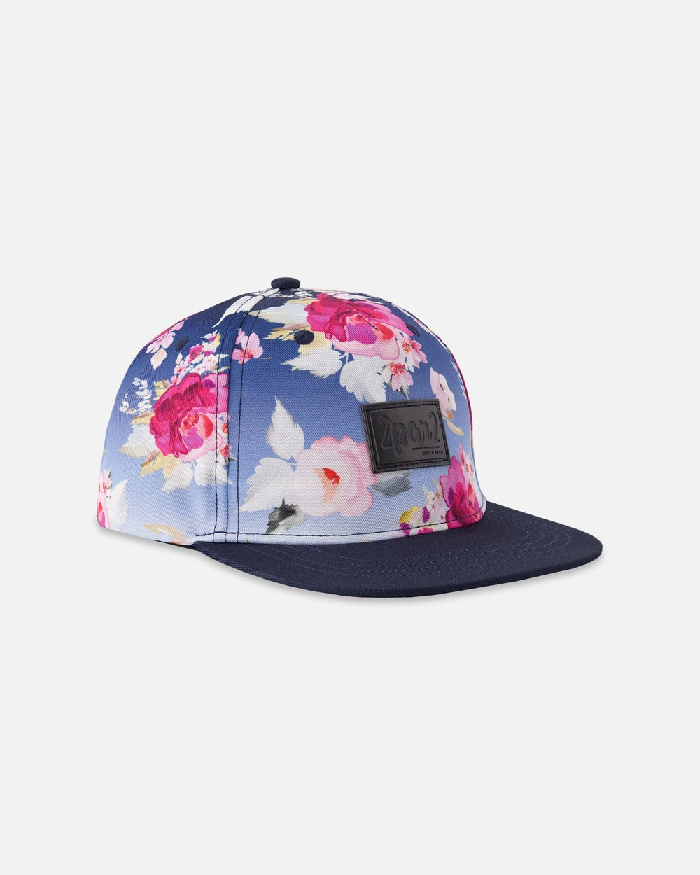 Casquette imprimée roses bleues