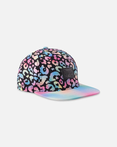Casquette imprimé animal noir