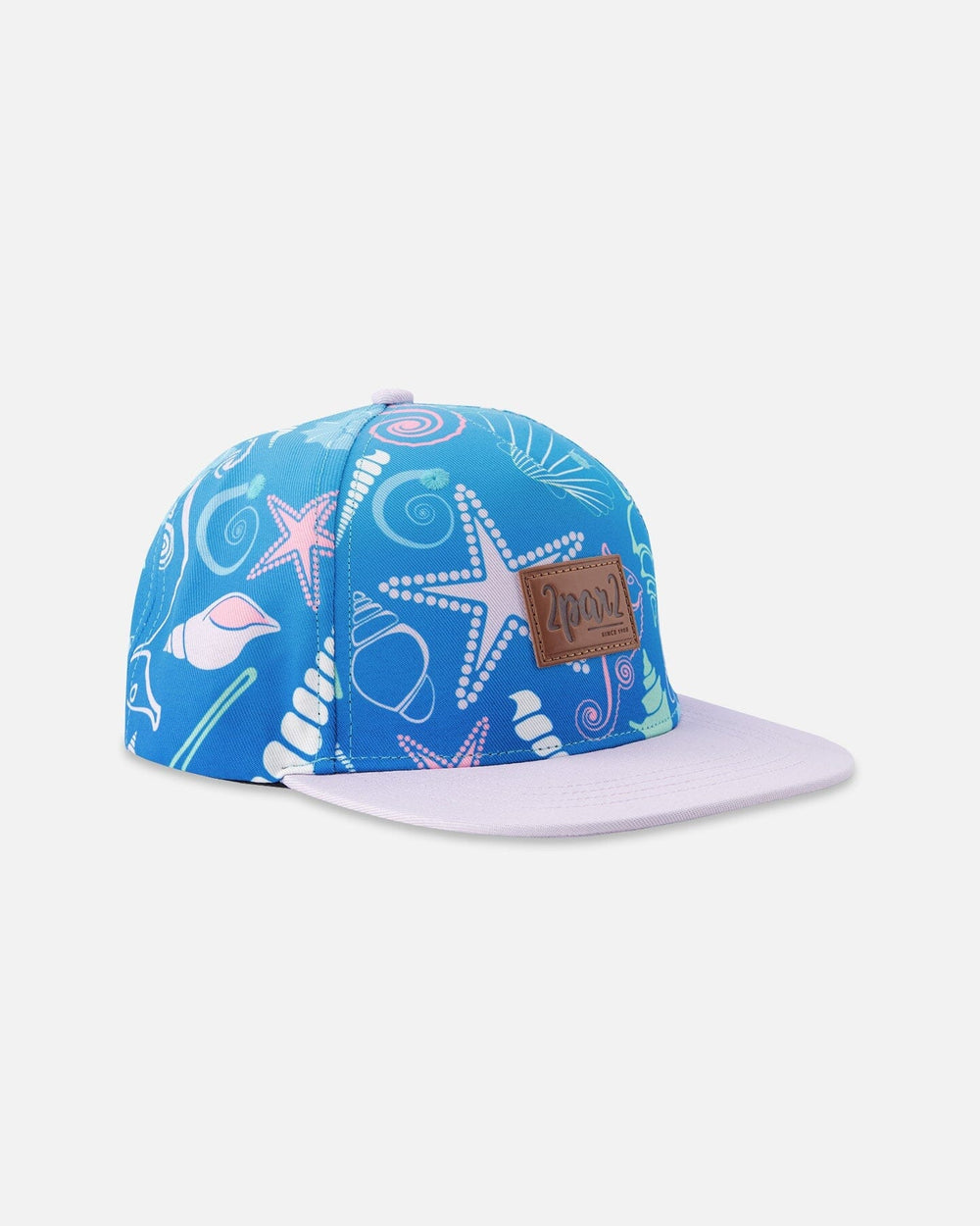 Casquette imprimé coquillage bleu