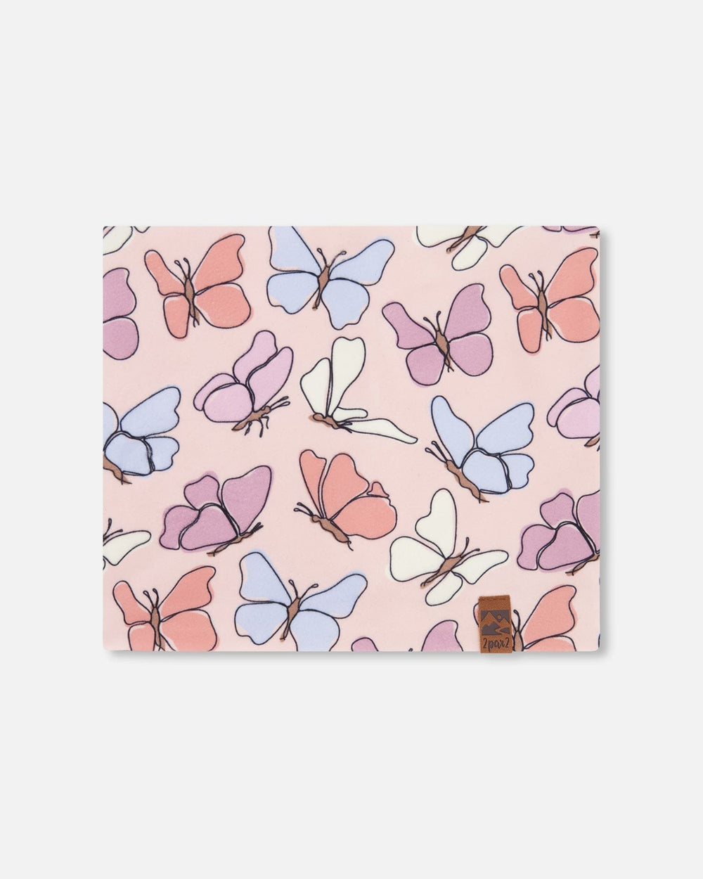 Stretch Jersey Neck Tube Pink Printed Butterflies — Deux par Deux