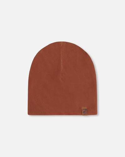 Bonnet en jersey extensible marron