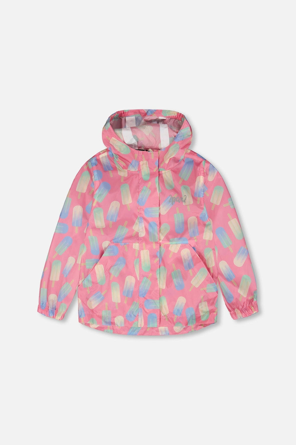 Packable Windbreaker In Polyester Pink Lollipop Print