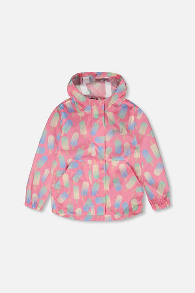 Coupe-vent compressible en polyester imprimé sucette rose