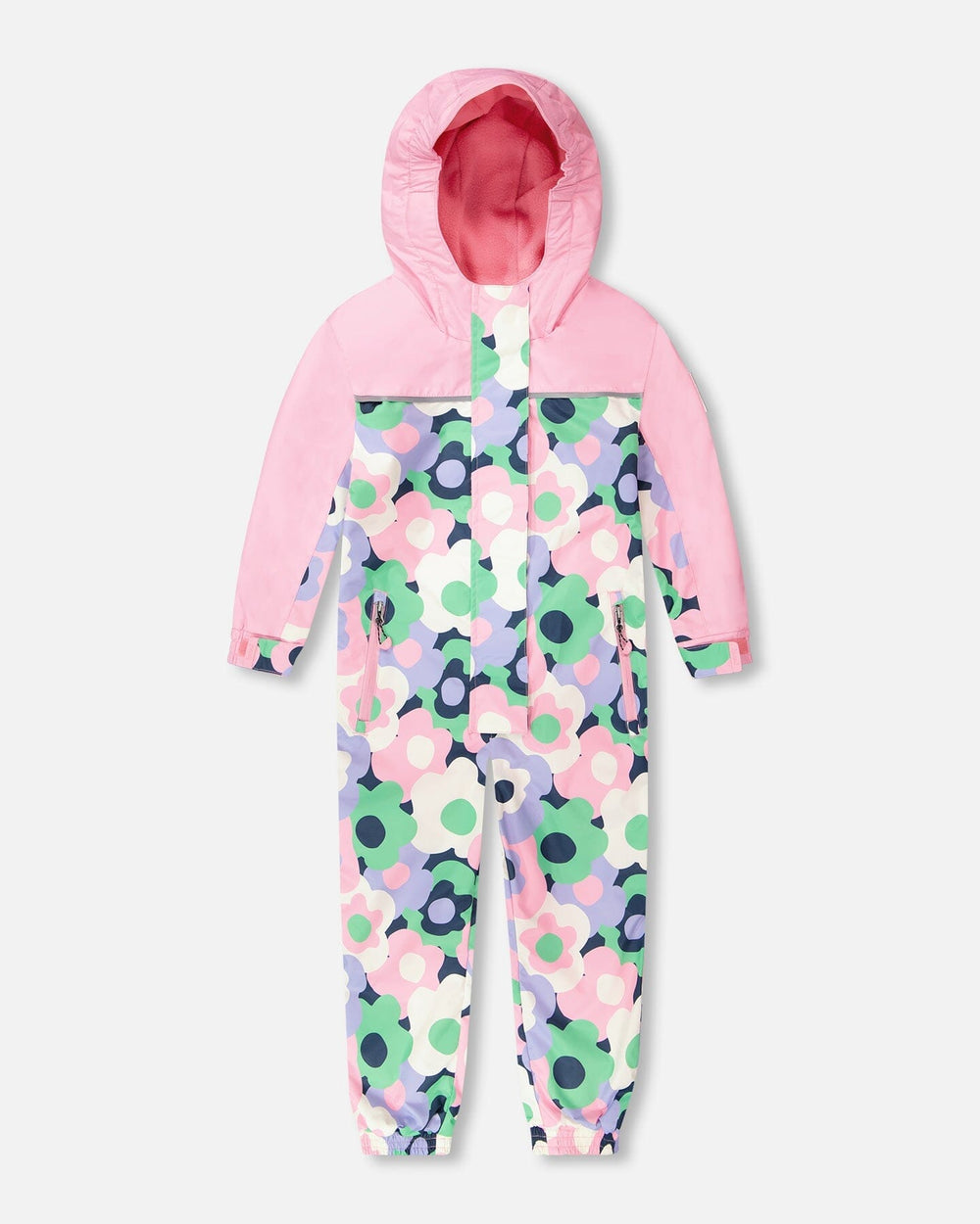 Combinaison de mi-saison pour enfants imprimé fleurs noir