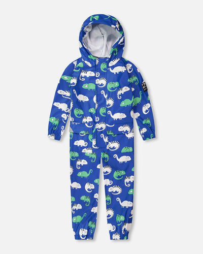 Combinaison de pluie bleue avec imprimé caméléon irisé