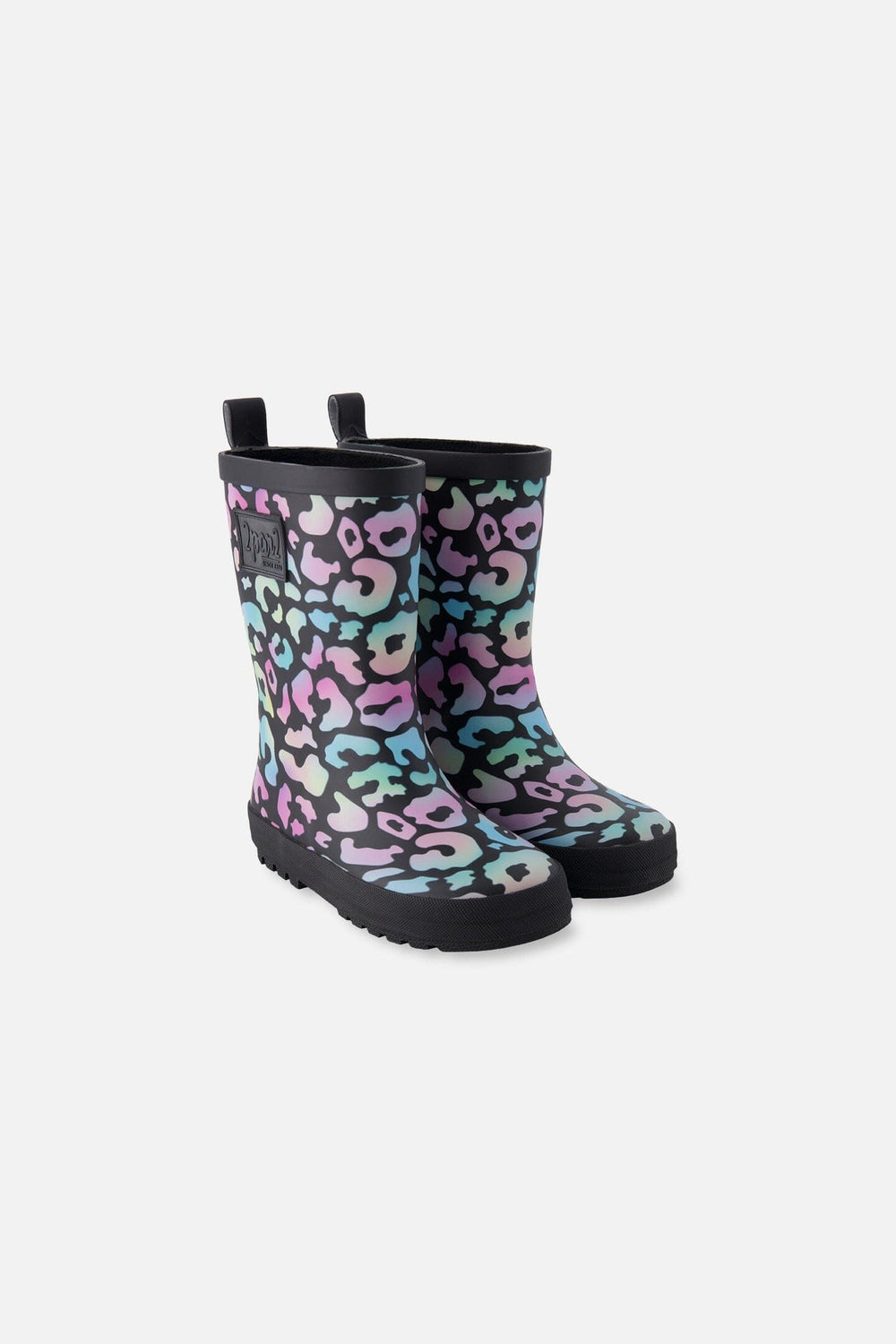 Rain Boots In Natural Rubber Black Animal Print