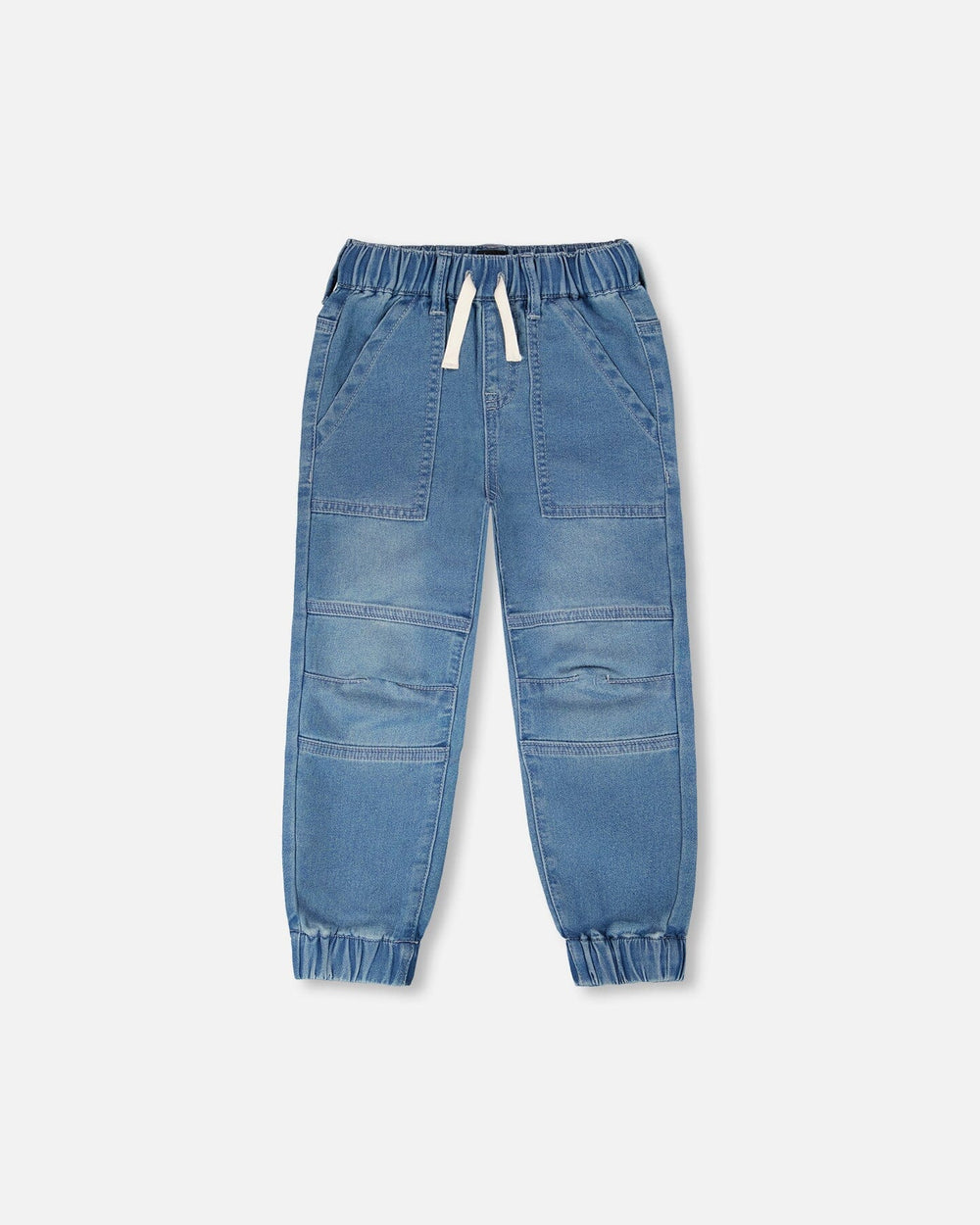 Stretch French Terry Denim Jogger Light Blue — Deux par Deux