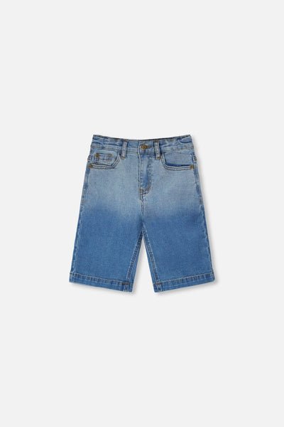 Stretch Jean Bermuda Grey To Blue Gradient