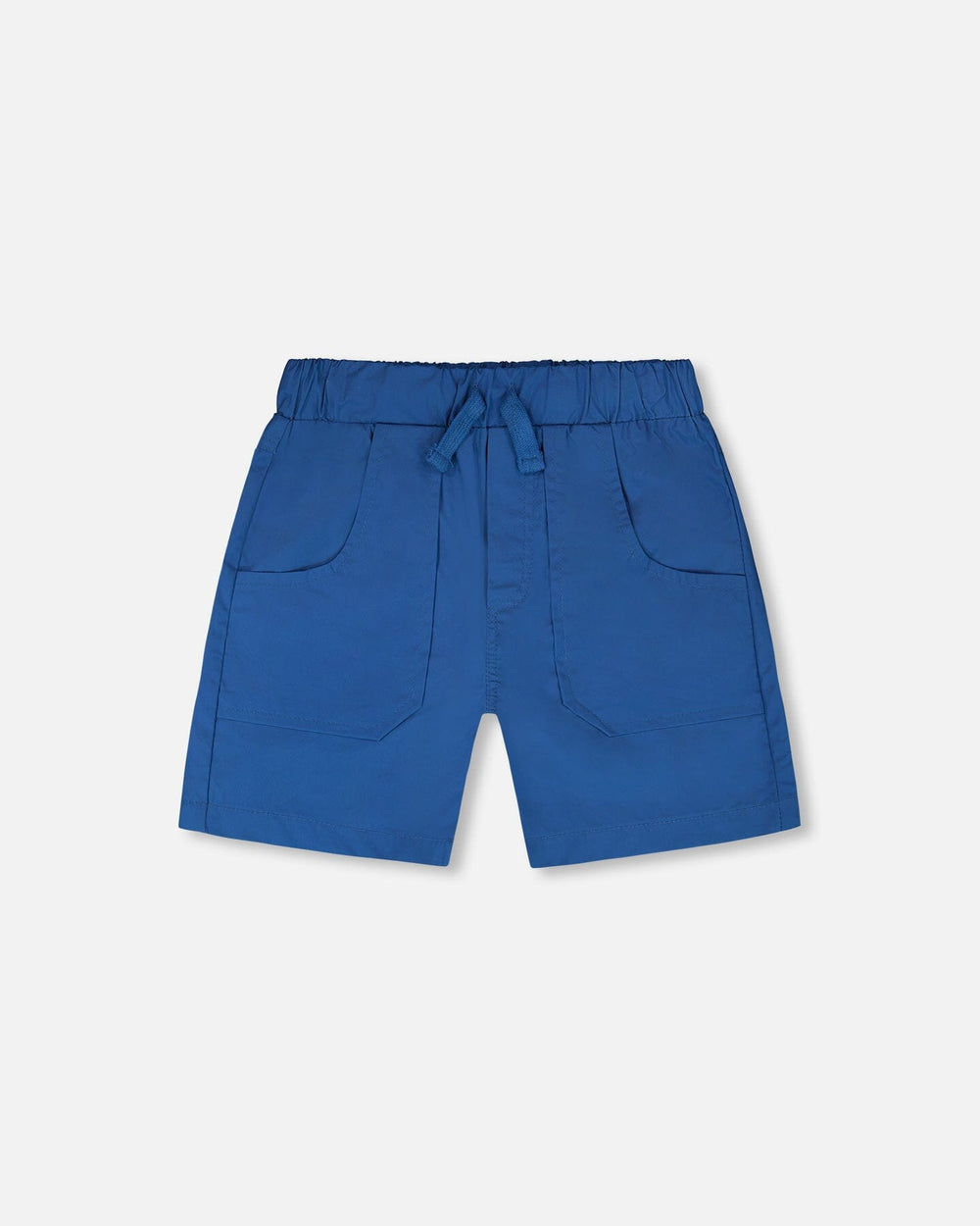 Short en toile de parachute avec poches plaquées, bleu foncé