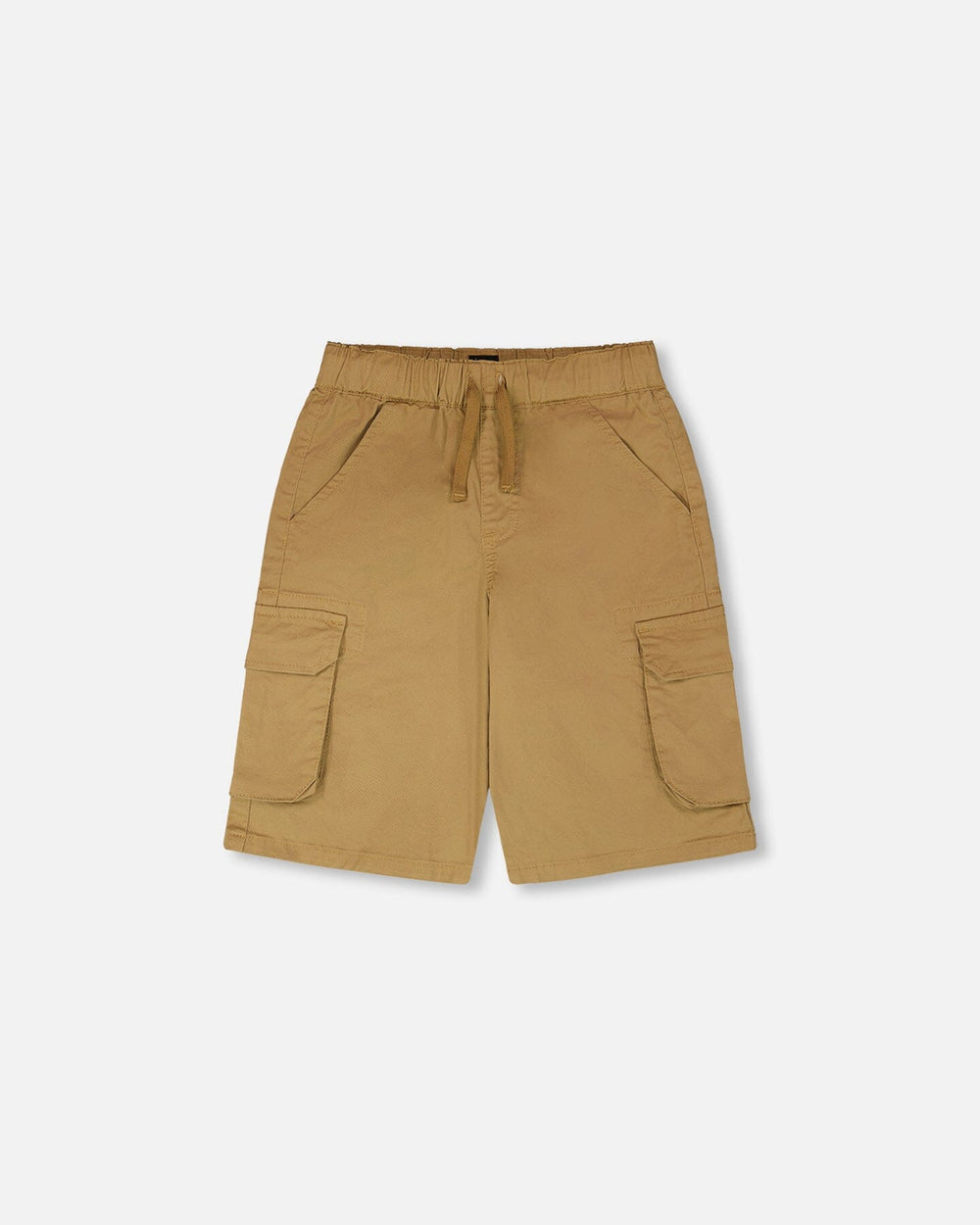 Stretch Twill Bermuda With Cargo Pockets Beige