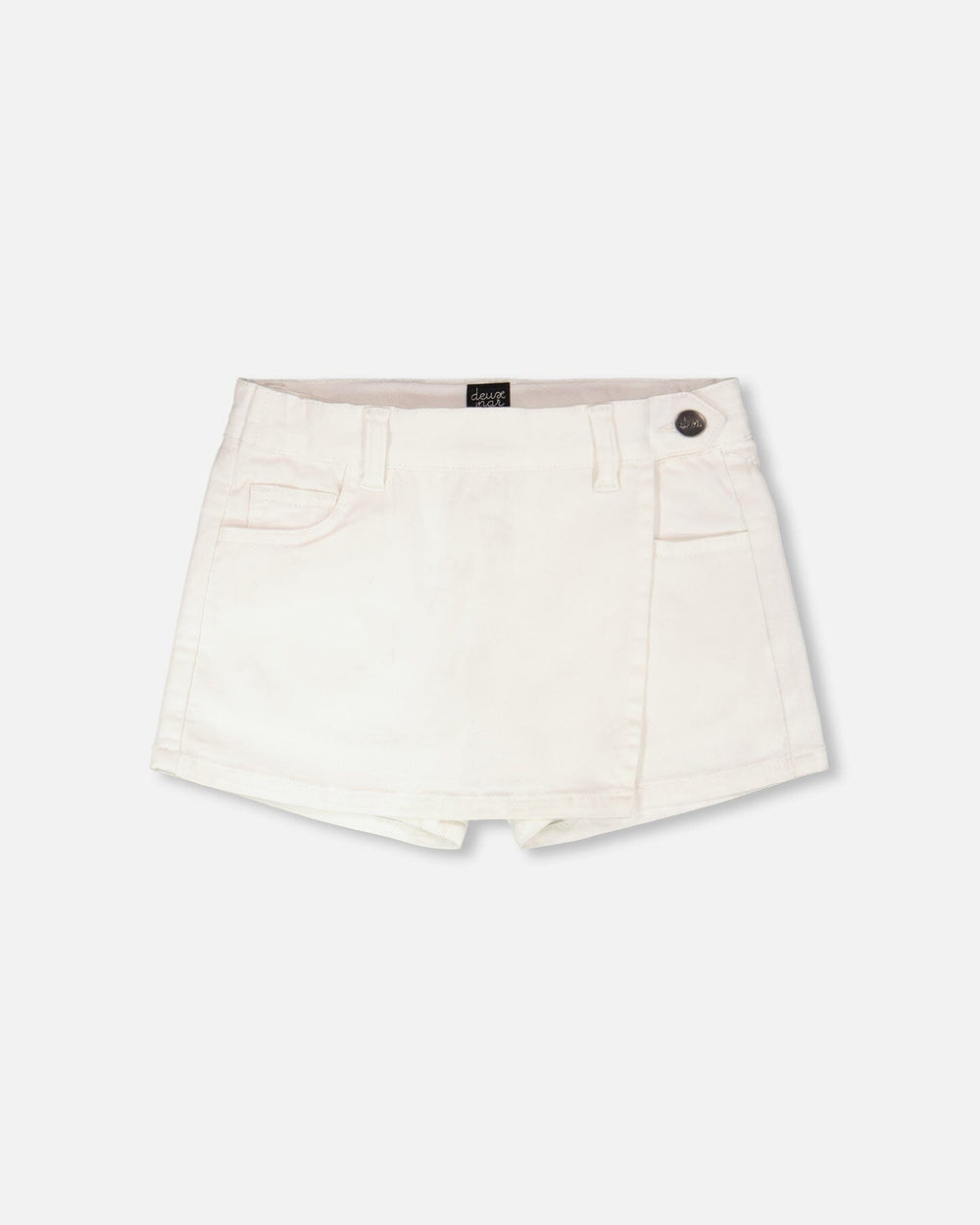 Jupe-short en sergé extensible blanc