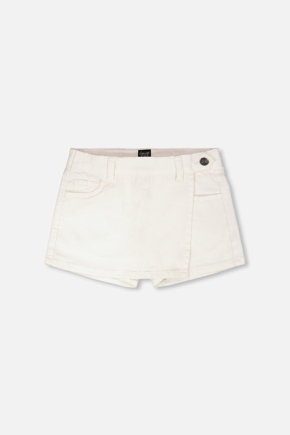 Jupe-short en sergé extensible blanc