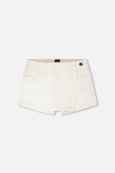 Jupe-short en sergé extensible blanc