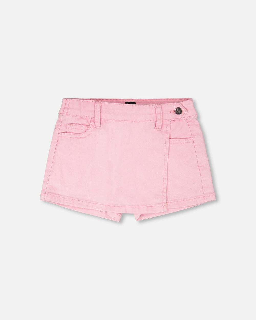 Jupe-short extensible en sergé rose