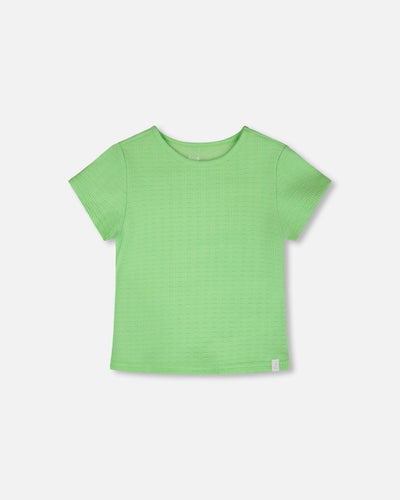 T-shirt en jersey froissé vert menthe