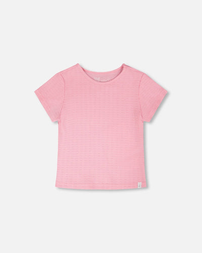 T-shirt en jersey froissé rose